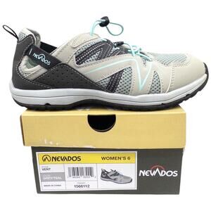 Nevados Bungee Tie Sneakers Shoes Women's Size 6 Grey Teal